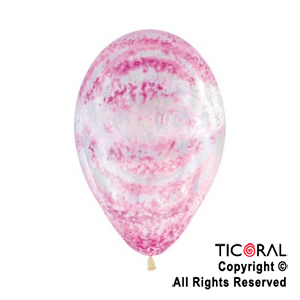GLOBO SEMPERTEX R12 INF CRISTAL TRANSPARENTE GRAFFITI ROSA TINTA SURTIDA x 50